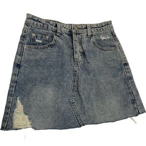 Denim Skirt- Size medium- Skirt worn effect -Blue Skirt